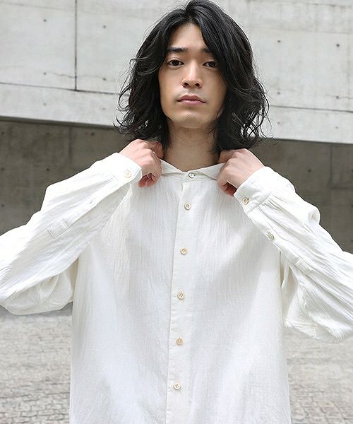 suzuki takayuki スズキタカユキ one-piece-shawl-collar shirt[A203-04/nude]