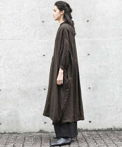 suzuki takayuki.スズキタカユキ.peasant dress[A201-13/dark brown]