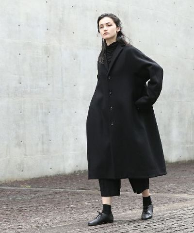 suzuki takayuki スズキタカユキ tailored-collar coat[A201-22/black]:i