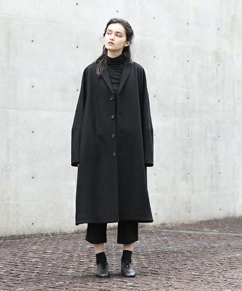 suzuki takayuki.スズキタカユキ.tailored-collar coat[A201-22/black]:i