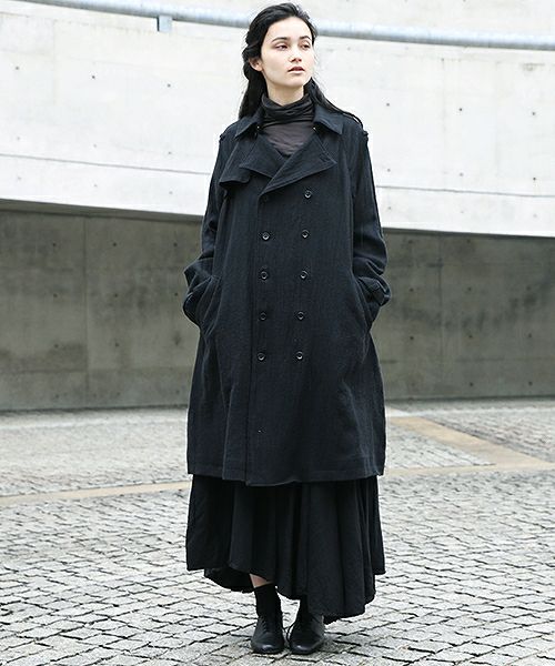 suzuki takayukiスズキタカユキtrenth coat[A201-23/black] | Palm