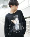 chloma.ロングスリーブTシャツ“connect”[19AUT3/ブラック,ベビーブルー]