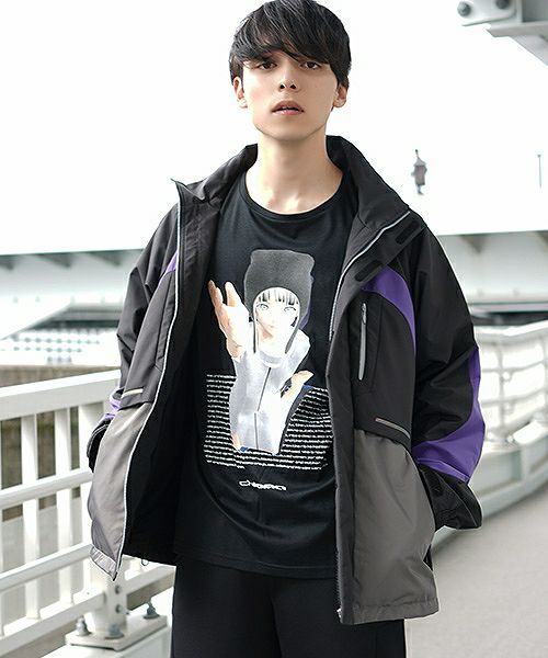 chloma.ロングスリーブTシャツ“connect”[19AUT3/ブラック,ベビーブルー]
