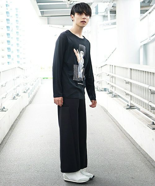 chloma.ロングスリーブTシャツ“connect”[19AUT3/ブラック,ベビーブルー]