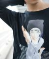 chloma.ロングスリーブTシャツ“connect”[19AUT3/ブラック,ベビーブルー]