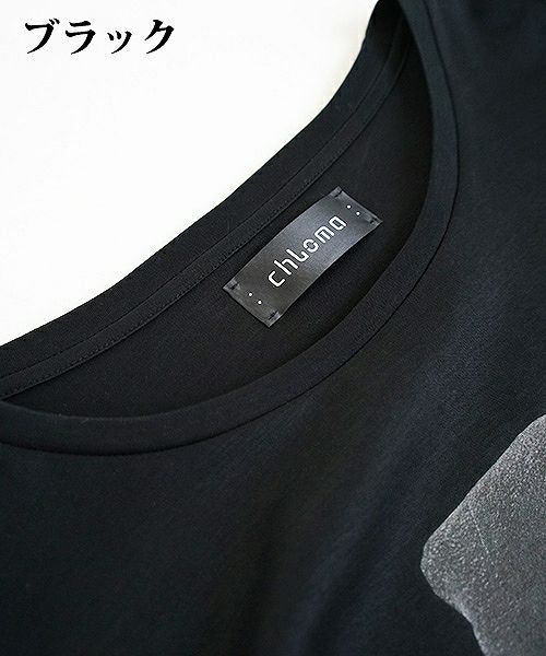 chloma.ロングスリーブTシャツ“connect”[19AUT3/ブラック,ベビーブルー]
