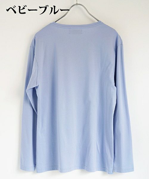 chloma.ロングスリーブTシャツ“connect”[19AUT3/ブラック,ベビーブルー]