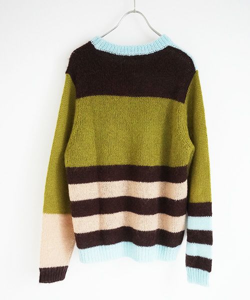 HENRIK VIBSKOV.KNIT SWEAT[OLIVE GREEN MULTI]_