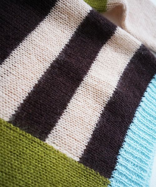 HENRIK VIBSKOV.KNIT SWEAT[OLIVE GREEN MULTI]_