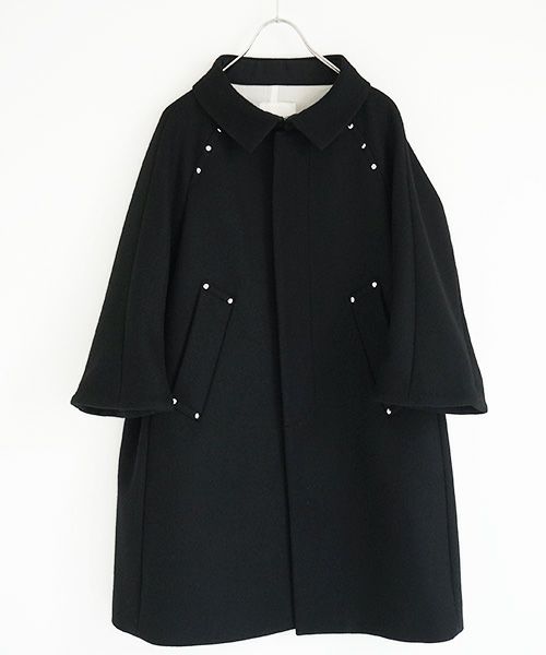SWANLAKE.ワイドネックカラーコート [CO-1209/Black]