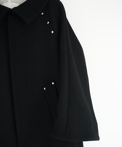 SWANLAKE.ワイドネックカラーコート [CO-1209/Black]