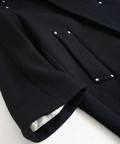 SWANLAKE.ワイドネックカラーコート [CO-1209/Black]