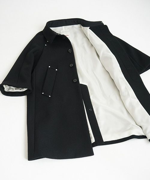 SWANLAKE.ワイドネックカラーコート [CO-1209/Black]
