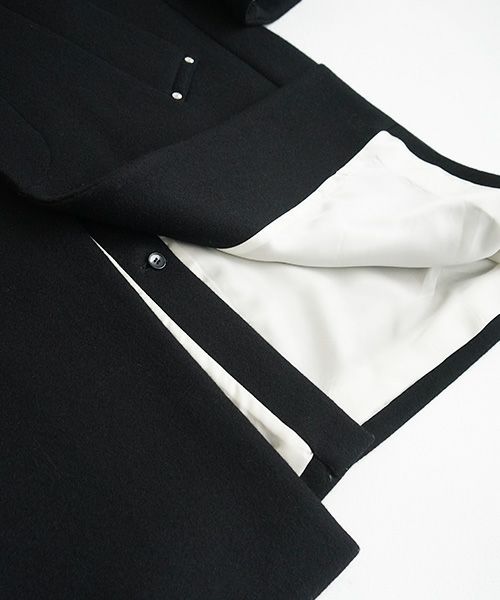 SWANLAKE.ワイドネックカラーコート [CO-1209/Black]