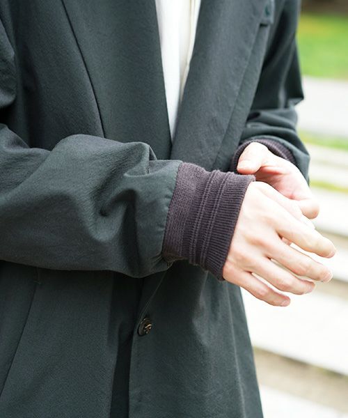 YANTOR.Wash Wool Rib Coat[Y194CO02/GREEN]