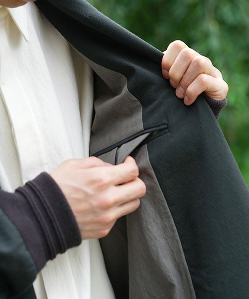 YANTOR.Wash Wool Rib Coat[Y194CO02/GREEN]