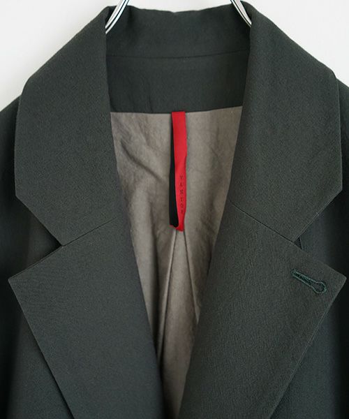 YANTOR.Wash Wool Rib Coat[Y194CO02/GREEN]