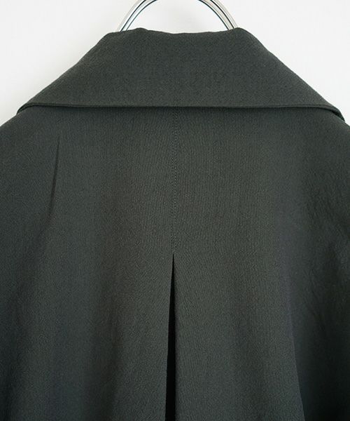 YANTOR.Wash Wool Rib Coat[Y194CO02/GREEN]