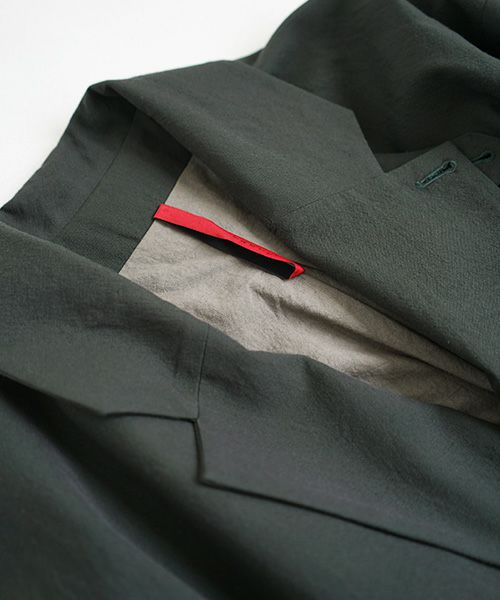 YANTOR.Wash Wool Rib Coat[Y194CO02/GREEN]