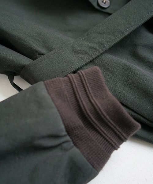 YANTOR.Wash Wool Rib Coat[Y194CO02/GREEN]