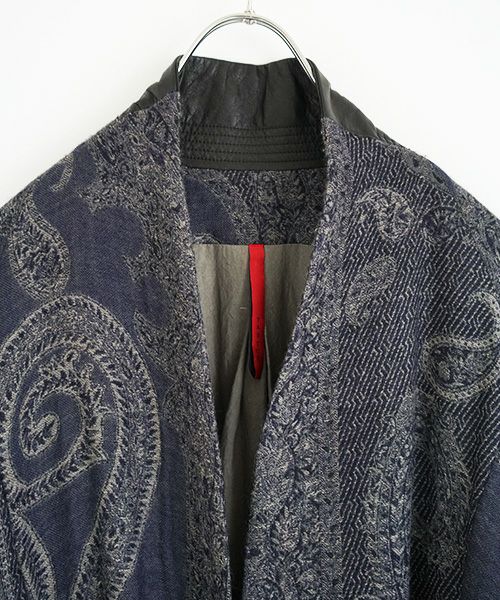 YANTOR.Paisley Jacquard Wool Fall Jacket[Y194JK04/NAVY]