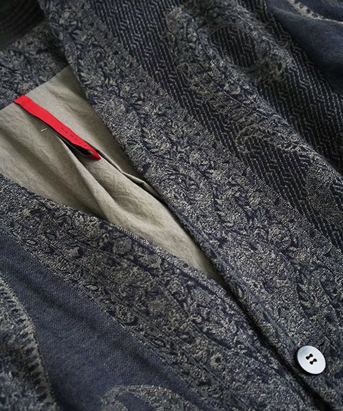 YANTOR Paisley Jacquard Wool Fall Jacket[Y194JK04/NAVY]