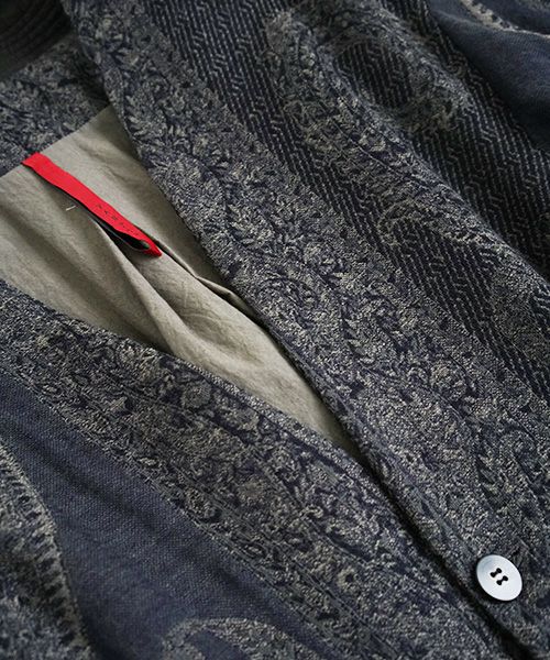 YANTOR.Paisley Jacquard Wool Fall Jacket[Y194JK04/NAVY]