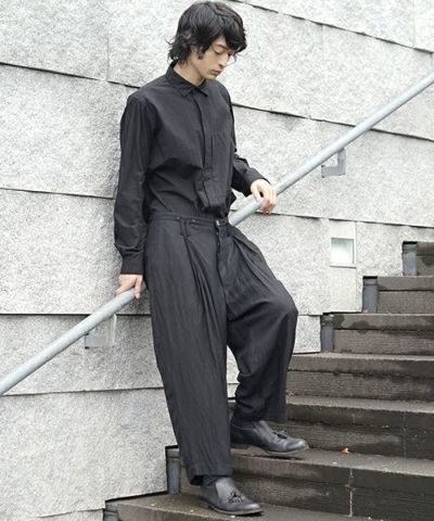 suzuki takayuki スズキタカユキ wide legged pants[S202-18/black]