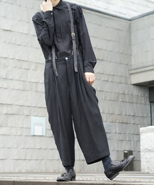 suzuki takayuki.スズキタカユキ.wide legged pants[S202-18/black]