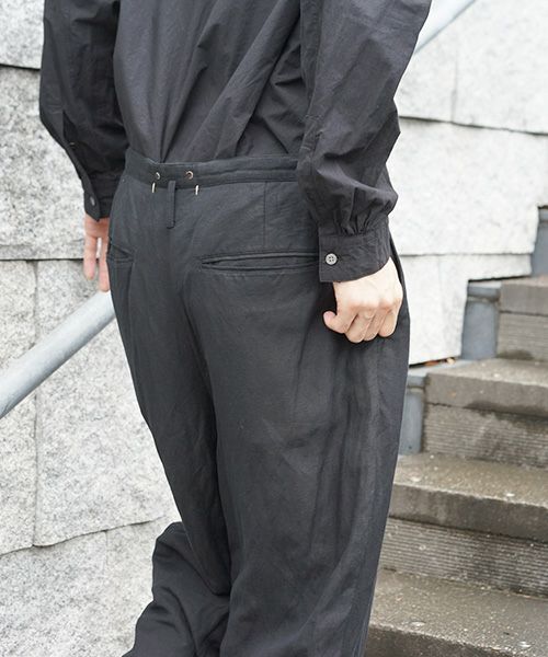 suzuki takayuki.スズキタカユキ.wide legged pants[S202-18/black]