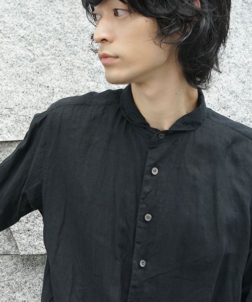 suzuki takayuki.スズキタカユキ.one-piece shawl-collar shirt[S203-09/black]