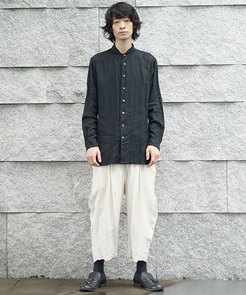 suzuki takayuki.スズキタカユキ.one-piece shawl-collar shirt[S203-09/black]