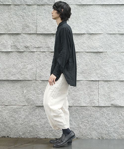 suzuki takayuki.スズキタカユキ.one-piece shawl-collar shirt[S203-09/black]