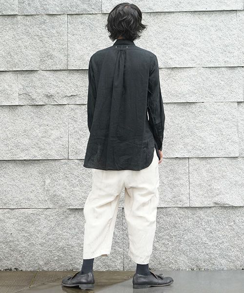 suzuki takayuki.スズキタカユキ.one-piece shawl-collar shirt[S203-09/black]