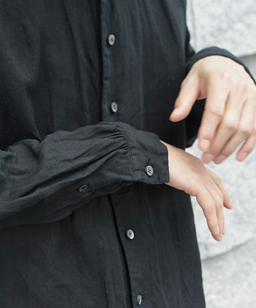 suzuki takayuki.スズキタカユキ.one-piece shawl-collar shirt[S203-09/black]