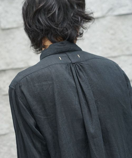 suzuki takayuki.スズキタカユキ.one-piece shawl-collar shirt[S203-09/black]