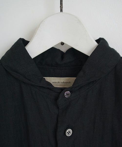 suzuki takayuki.スズキタカユキ.one-piece shawl-collar shirt[S203-09/black]