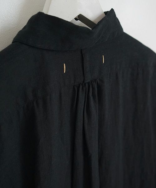 suzuki takayuki.スズキタカユキ.one-piece shawl-collar shirt[S203-09/black]