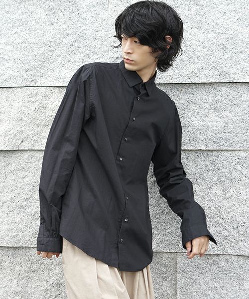 suzuki takayuki スズキタカユキ dress shirt[T003-01/black]