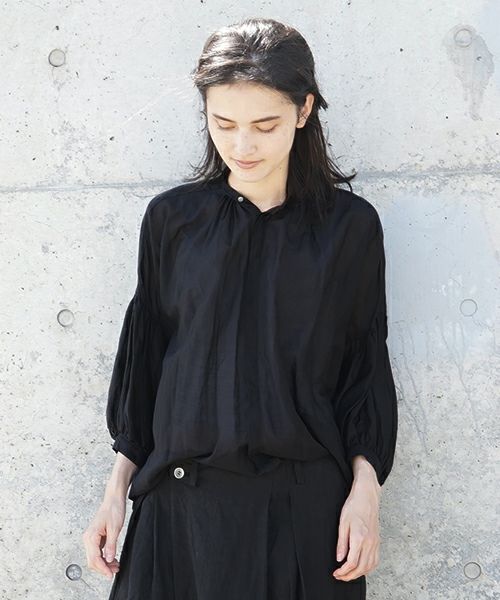 suzuki takayuki スズキタカユキ puff-sleeve blouse[S201-15/black]:i