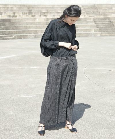 3年保証 即日出荷 スズキタカユキ wide legged pantsⅡ[nude stripe