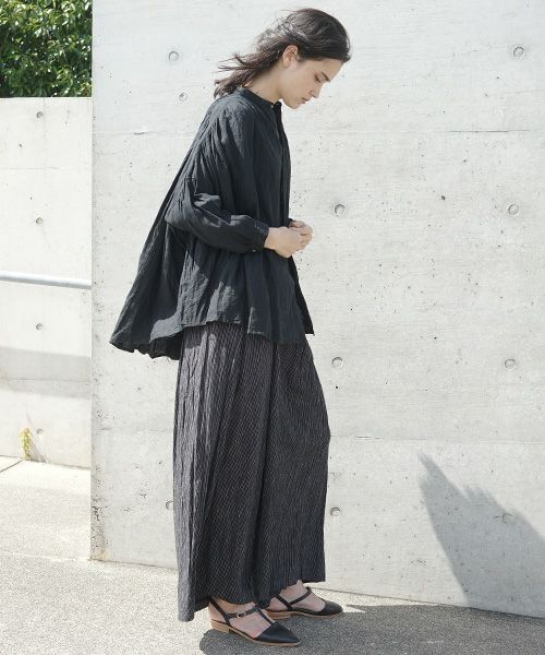 suzuki takayuki.スズキタカユキ.wrapped pants ii[S202-16/black stripe]