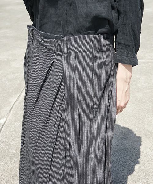 オシャレ スズキタカユキ wide legged pantsⅡ[nude stripe