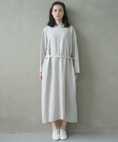 Mochi.モチ.petit hight neck dress [ms02-op-01/grey]