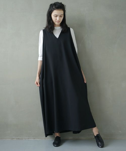 Mochi.モチ.v-neck dress [ms02-op-03]