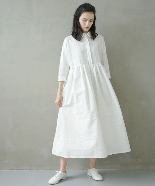 Mochi.モチ.shirt dress [ms02-op-05/white]