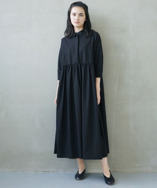 Mochi.モチ.shirt dress [ms02-op-05/black]