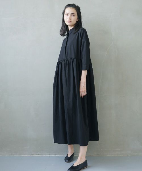 Mochi.モチ.shirt dress [ms02-op-05/black]
