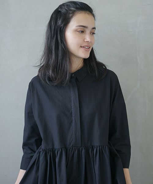 Mochi.モチ.shirt dress [ms02-op-05/black]