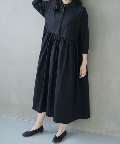 Mochi.モチ.shirt dress [ms02-op-05/black]